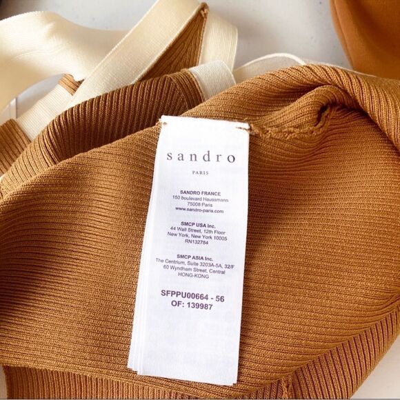 Sandro Trim Knitted Bodysuit In Ocre Xsmall 
NWOT - Picture 9 of 9